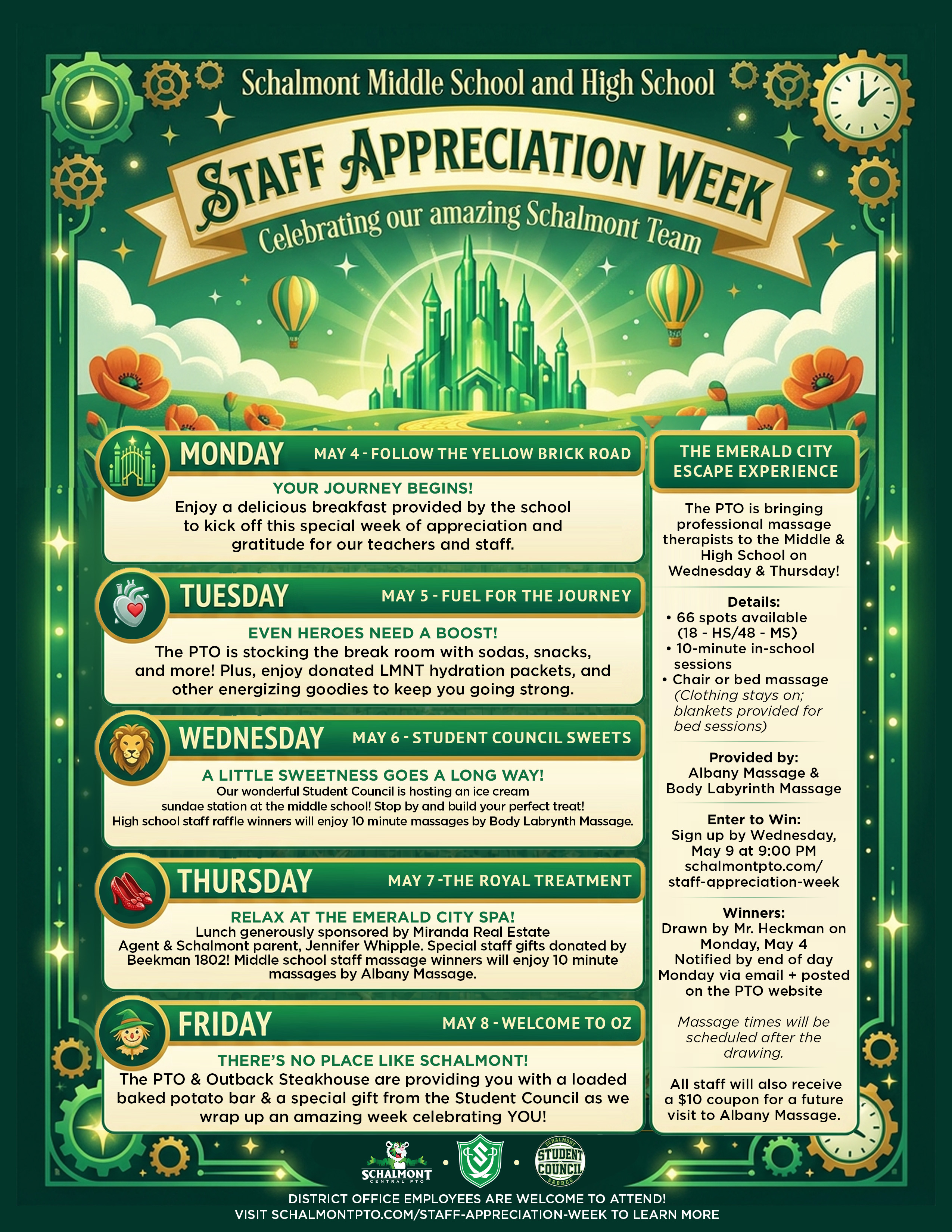 Teacher Appreciation Week Calendar Flyer